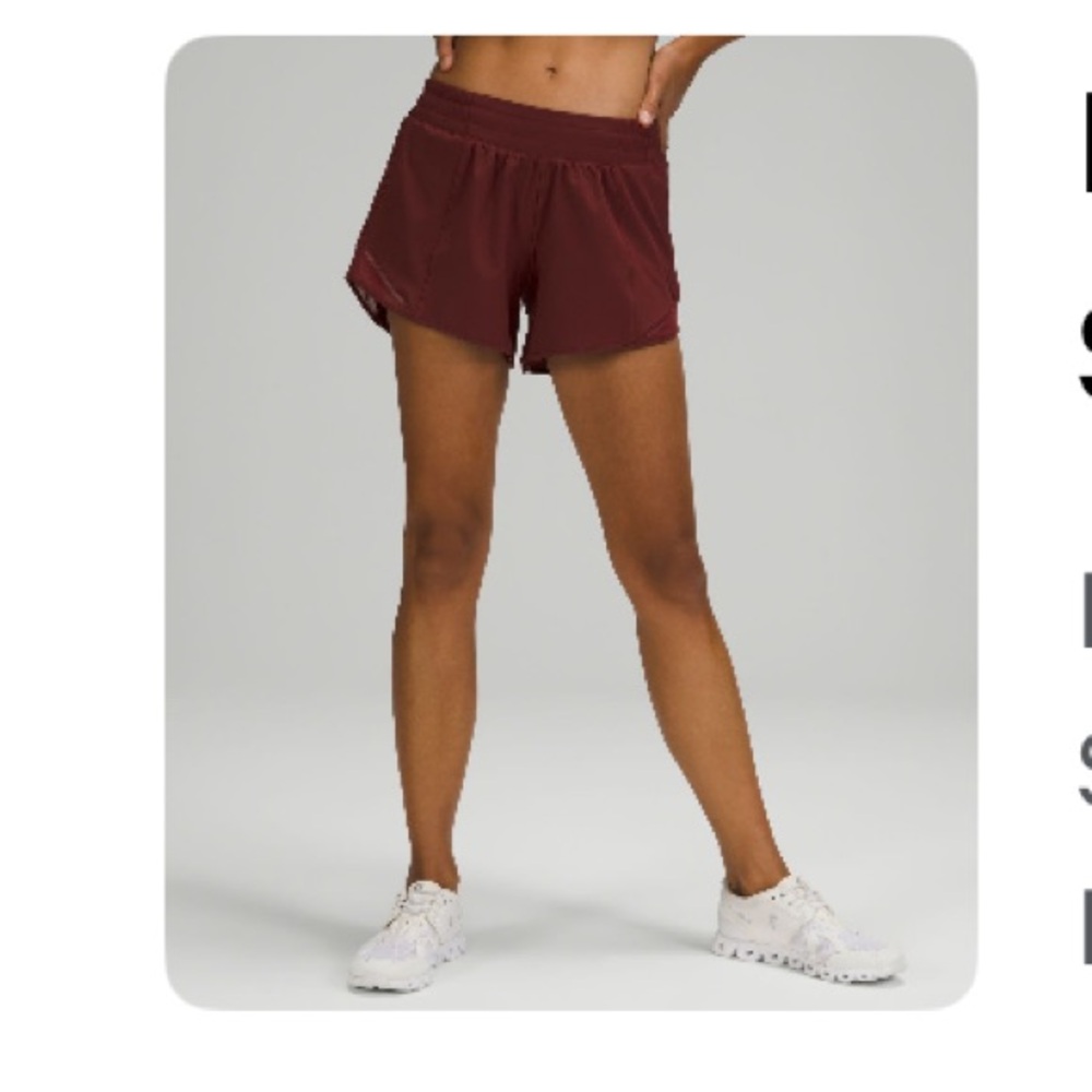 lululemon athletica Women's Athletic Shorts in Red Merlot(Burgundy color)